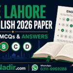 BISE Lahore 9th English 2026 paper with solved MCQs and answers