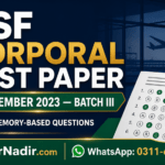 ASF Corporal past paper 21 December 2023 Batch III with 50 memory-based questions
