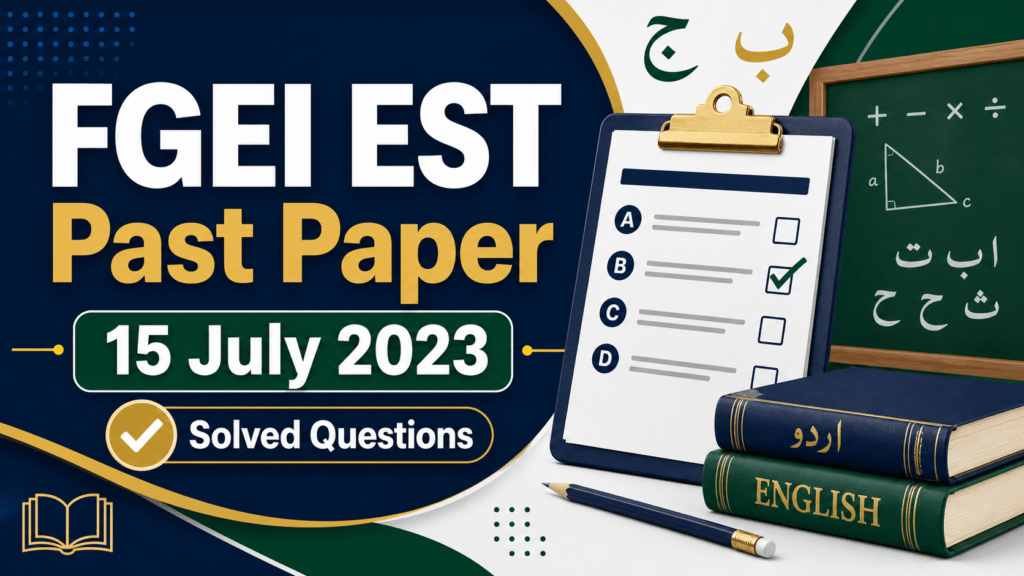 FGEI EST Past Paper 15 July 2023 solved questions