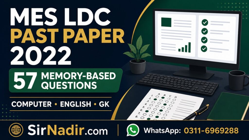 MES LDC past paper 2022 with 57 memory-based questions