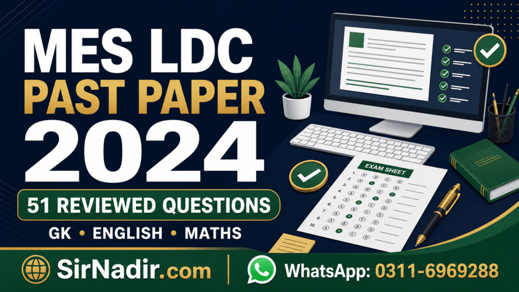 MES LDC past paper 2024 with 51 reviewed memory-based questions
