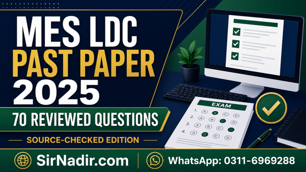 MES LDC past paper 2025 with 70 reviewed questions