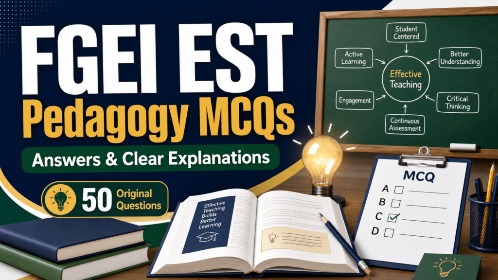 FGEI EST pedagogy MCQs with answers and explanations