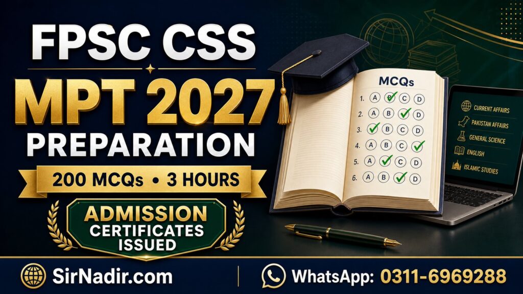 FPSC CSS 2027 MPT Preparation – Syllabus, Pattern & Strategy