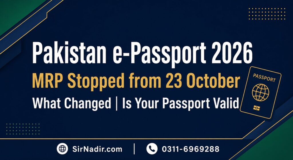 Pakistan e-passport 2026 MRP stopped from 23 October