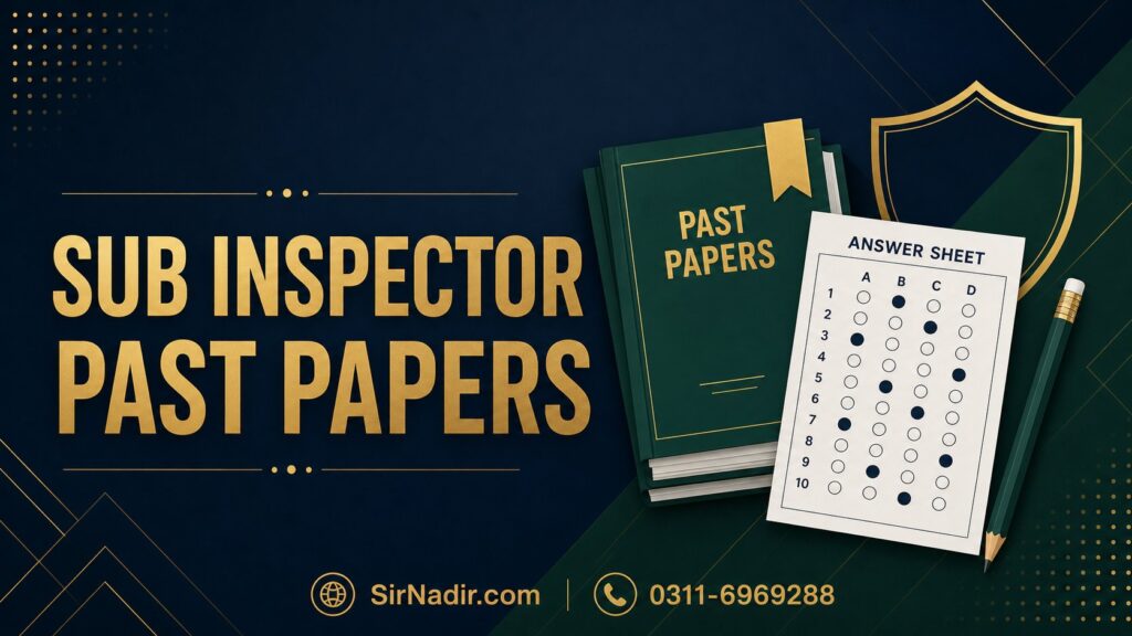 PPSC Sub Inspector past papers solved MCQs with explanations