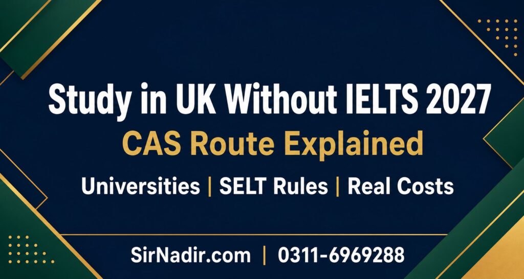 Study in UK without IELTS 2027 CAS route universities and costs