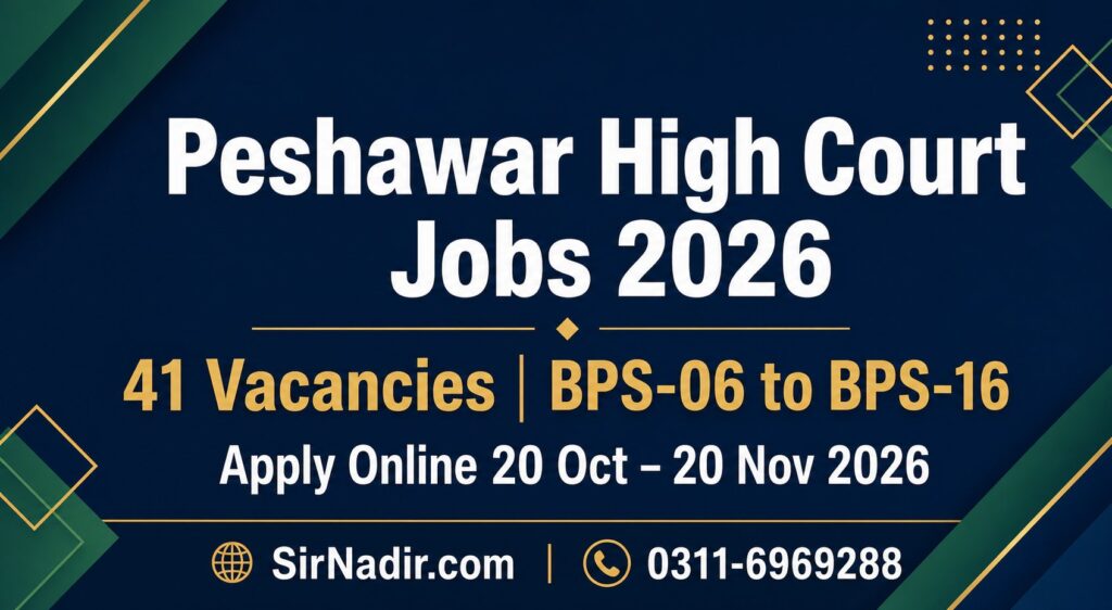 Peshawar High Court jobs 2026 41 vacancies apply online through ETEA