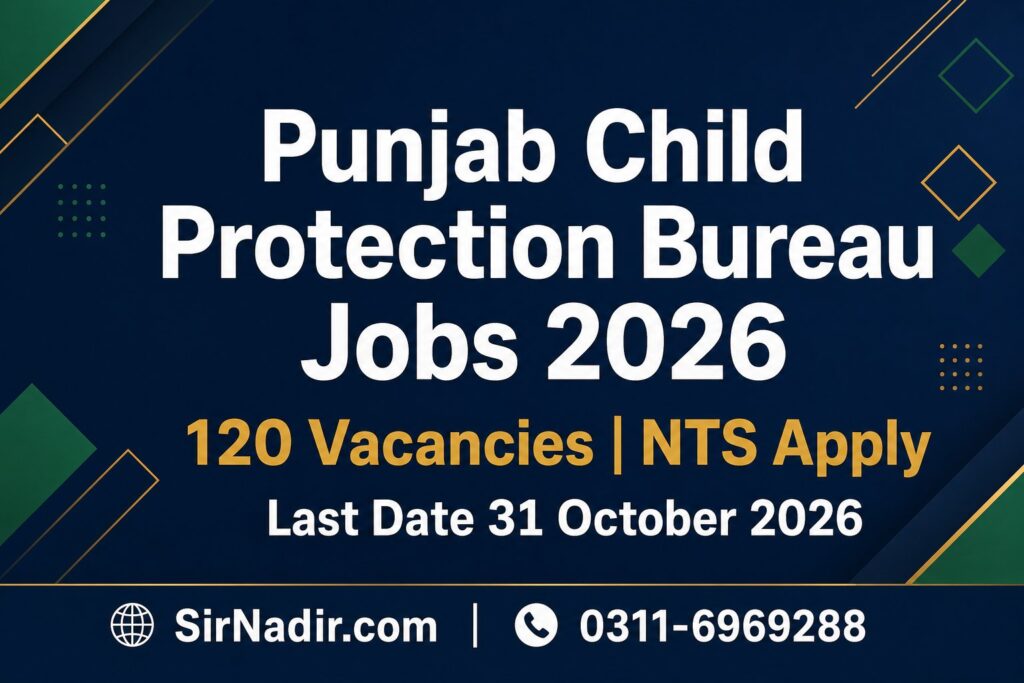 Punjab Child Protection Bureau jobs 2026 120 vacancies apply through NTS